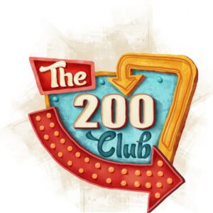 A red and yellow sign that says the 2 0 0 club.
